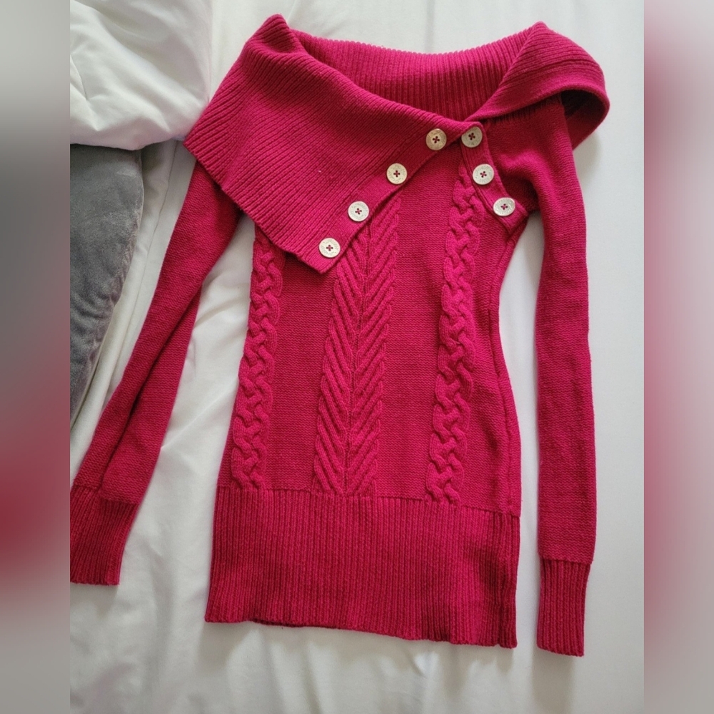 Guess Tunic Off Shoulder Sweater